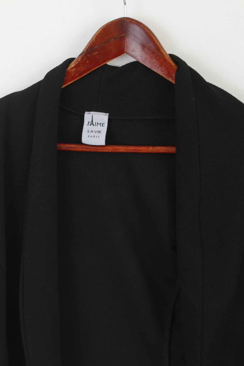 J'amie La Vie Paris Women M Blazer Black Olivia Open Front Casual Overlay Top