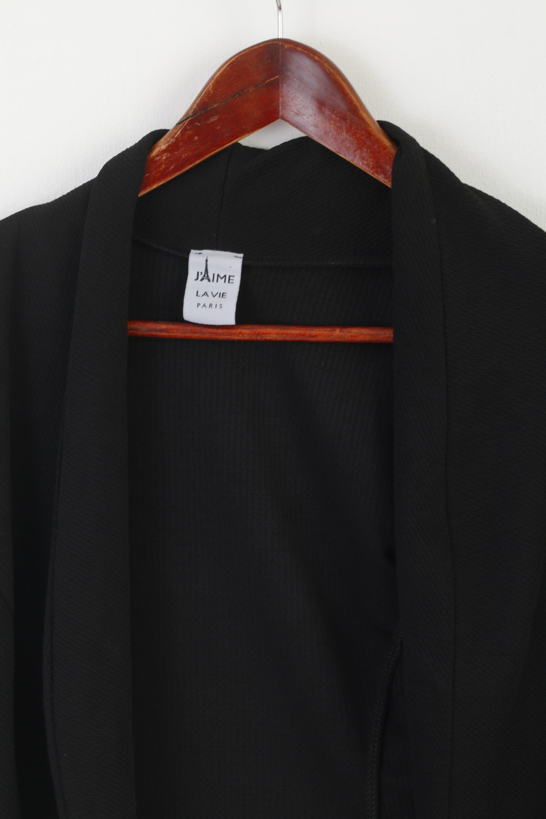 J'amie La Vie Paris Women M Blazer Black Olivia Open Front Casual Overlay Top