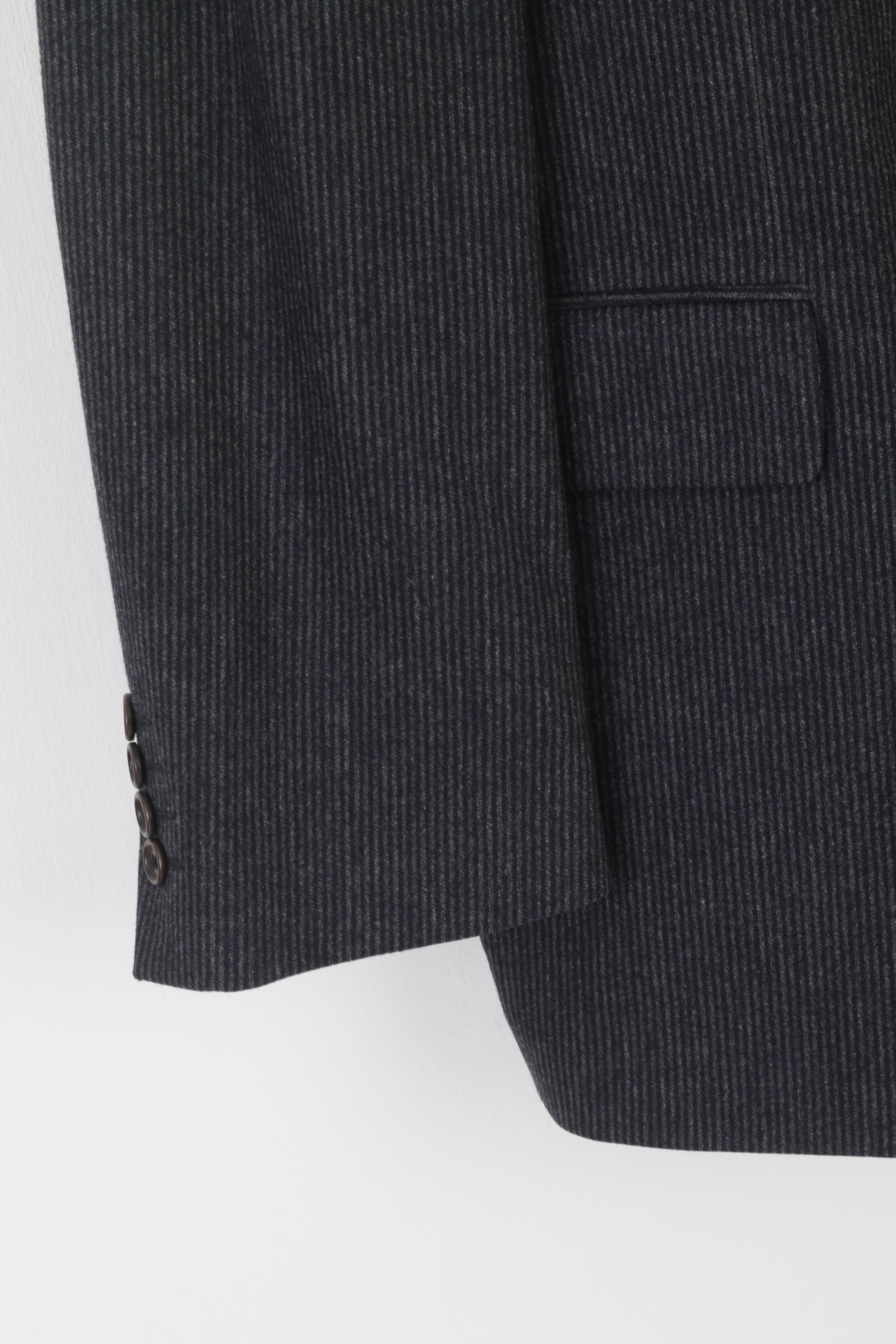 Hugo Boss Men 52 42 Blazer Navy Striped Wool Carlo Basrbera Italy Vintage Jacket
