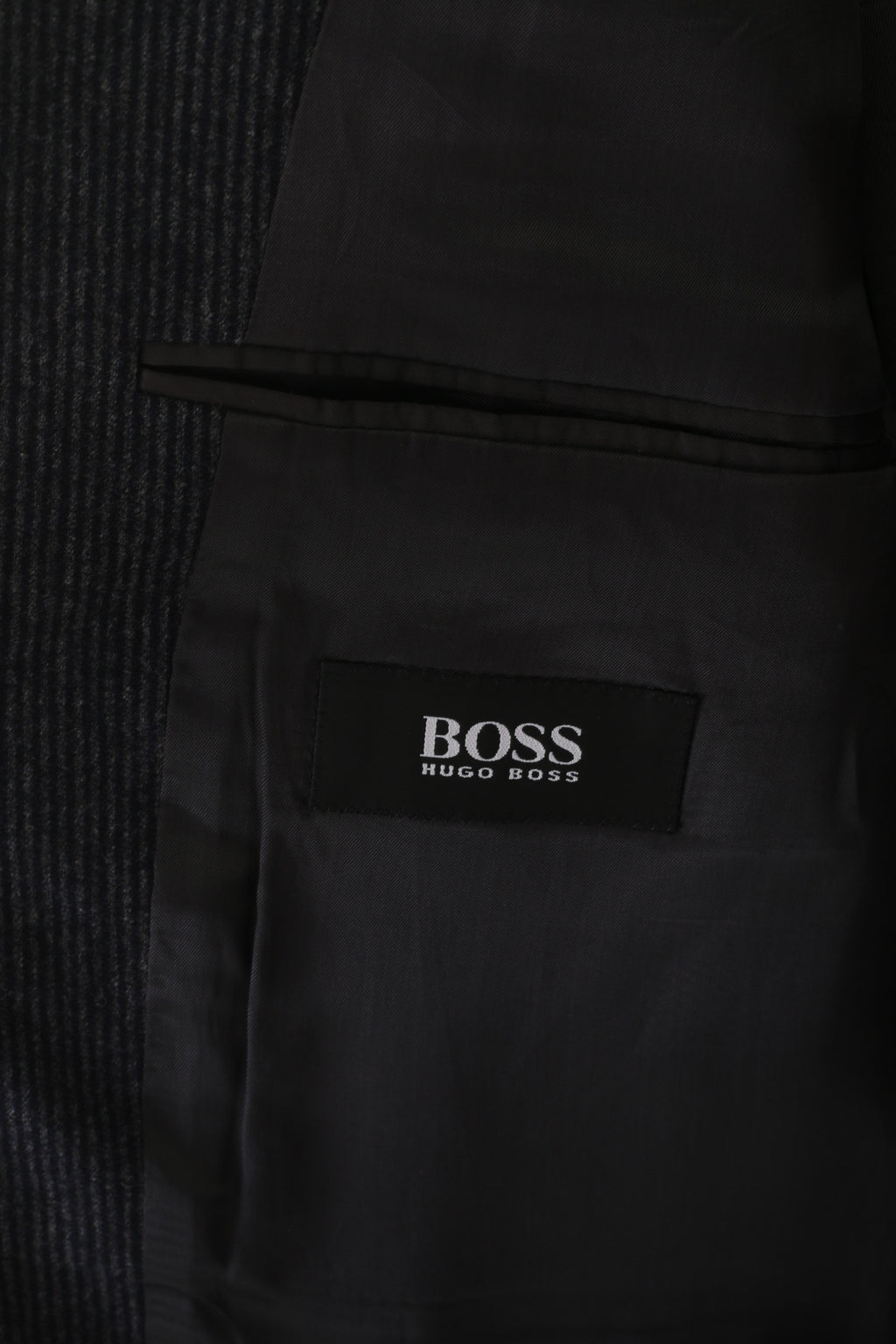 Hugo Boss Men 52 42 Blazer Navy Striped Wool Carlo Basrbera Italy Vintage Jacket