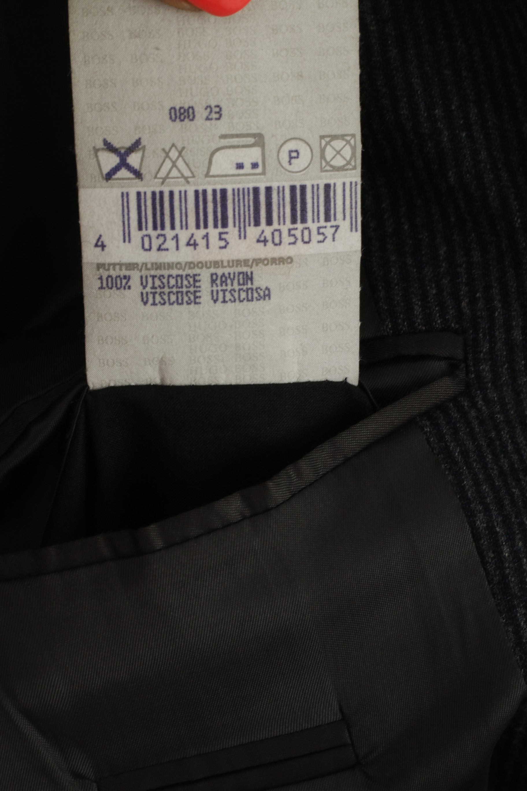 Hugo Boss Men 52 42 Blazer Navy Striped Wool Carlo Basrbera Italy Vintage Jacket