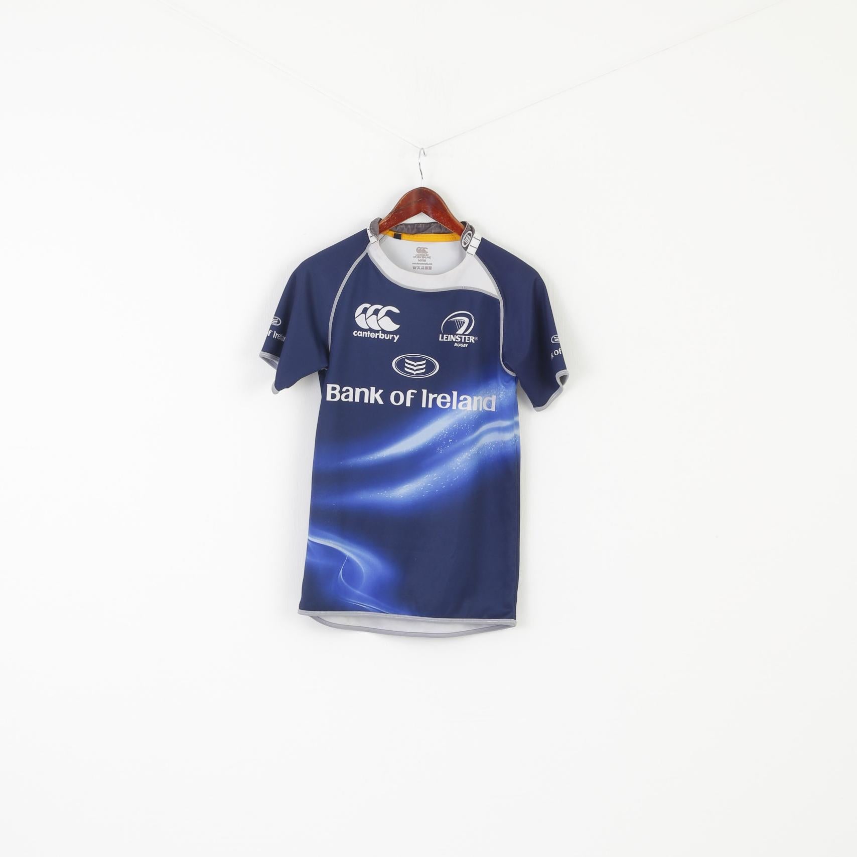 Canterbury of New Zealand Boys 14 Age Shirt Navy Leinster Rugby Jersey Vintage Top