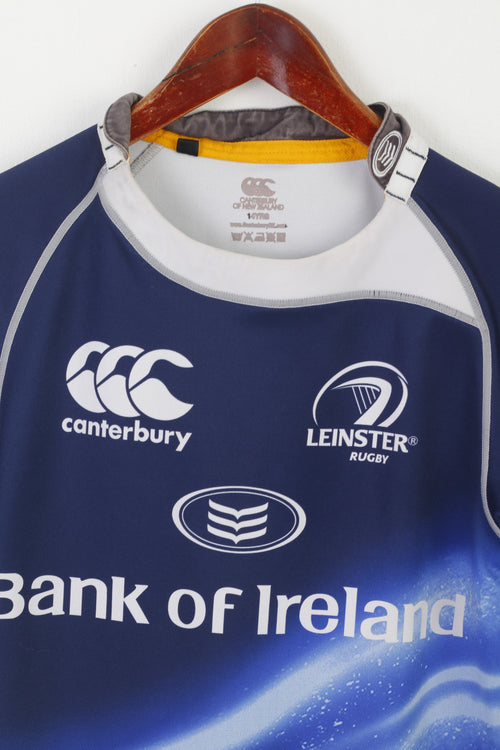 Canterbury of New Zealand Maglia da ragazzo 14 anni Maglia da rugby blu scuro del Leinster Top vintage