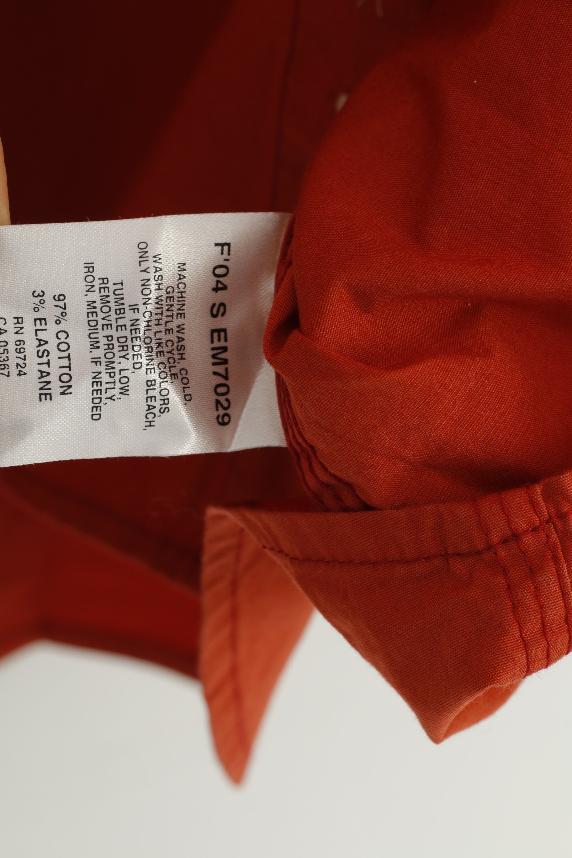 Columbia Men L Casual Shirt Orange Button Collar Long Sleeve Cotton Sportswear Company  Top