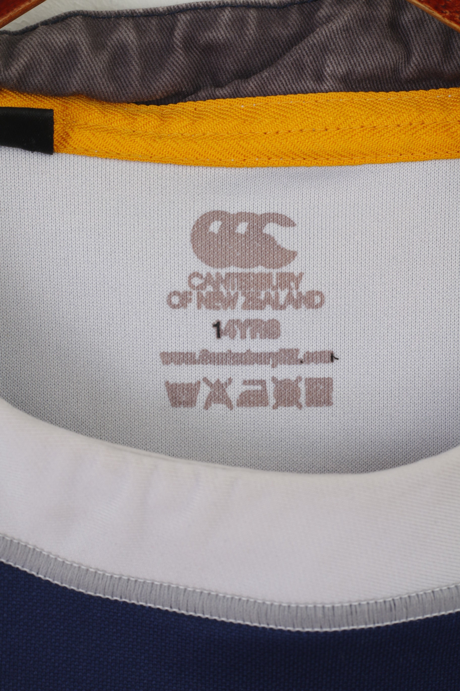 Canterbury of New Zealand Garçons 14 Âge Chemise Marine Leinster Rugby Jersey Vintage Top