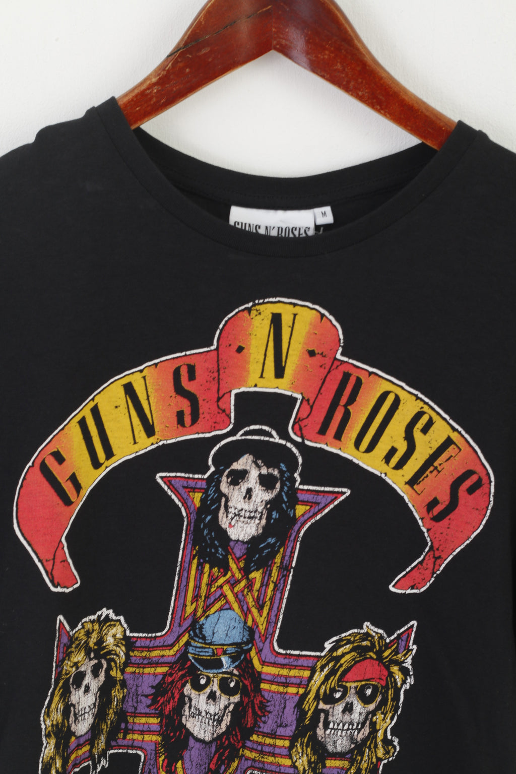 Cedar Wood State Women M Shirt Black Cotton Guns N' Roses Graphic Top