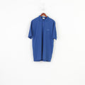 Odlo Men XL Polo Shirt Blue Short Sleeve Navy Detailed Bottoms Athletic Clothing System  Collar Vintage Top