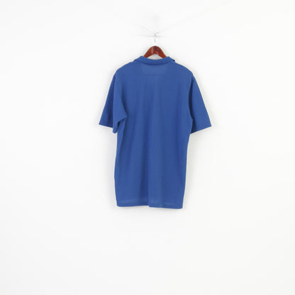 Polo Odlo da uomo XL blu manica corta blu scuro dettagli dettagliati abbigliamento sportivo colletto vintage top