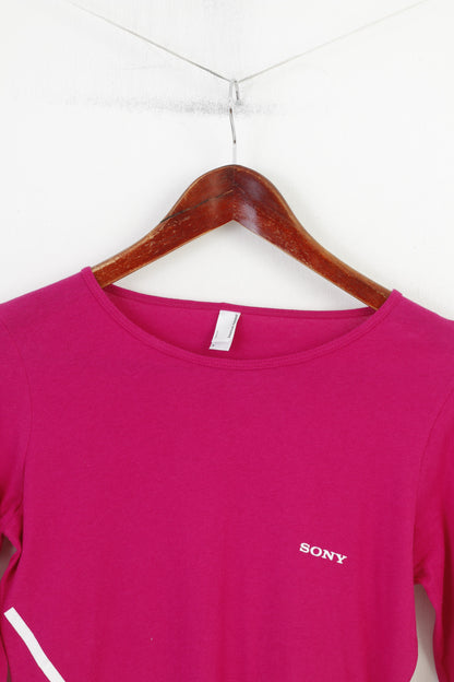 American Apparel Sony Maglietta da donna a maniche lunghe in cotone viola con girocollo