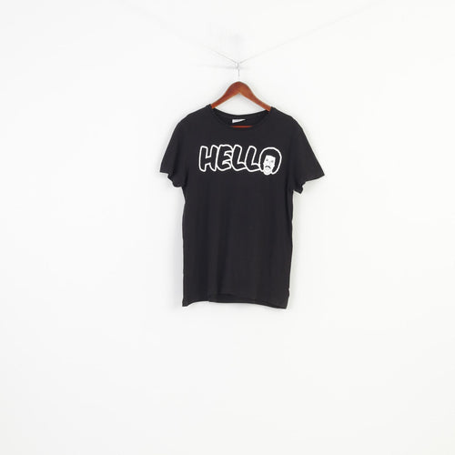 Cedar Wood State Women L T-Shirt Graphic Cotton Lionel Richie Black Hello Short Sleeve Top