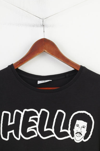 Cedar Wood State T-shirt da donna L in cotone grafico Lionel Richie Top a maniche corte nero Hello