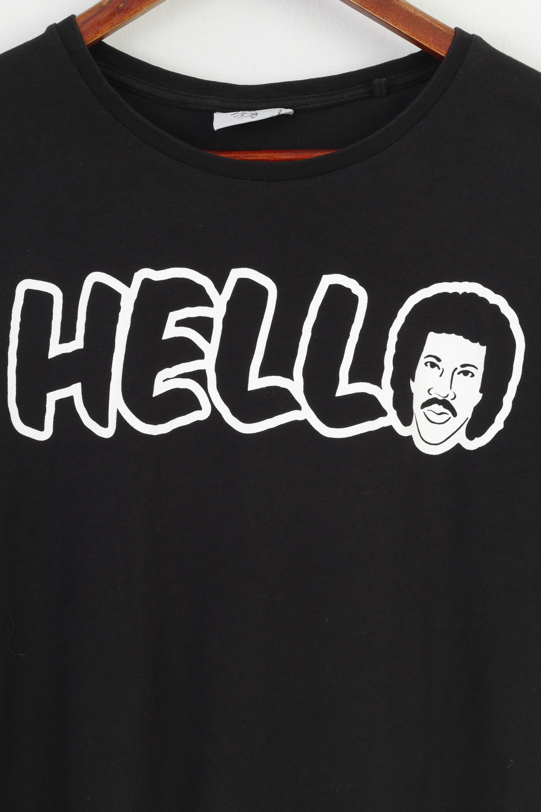 Cedar Wood State T-shirt da donna L in cotone grafico Lionel Richie Top a maniche corte nero Hello