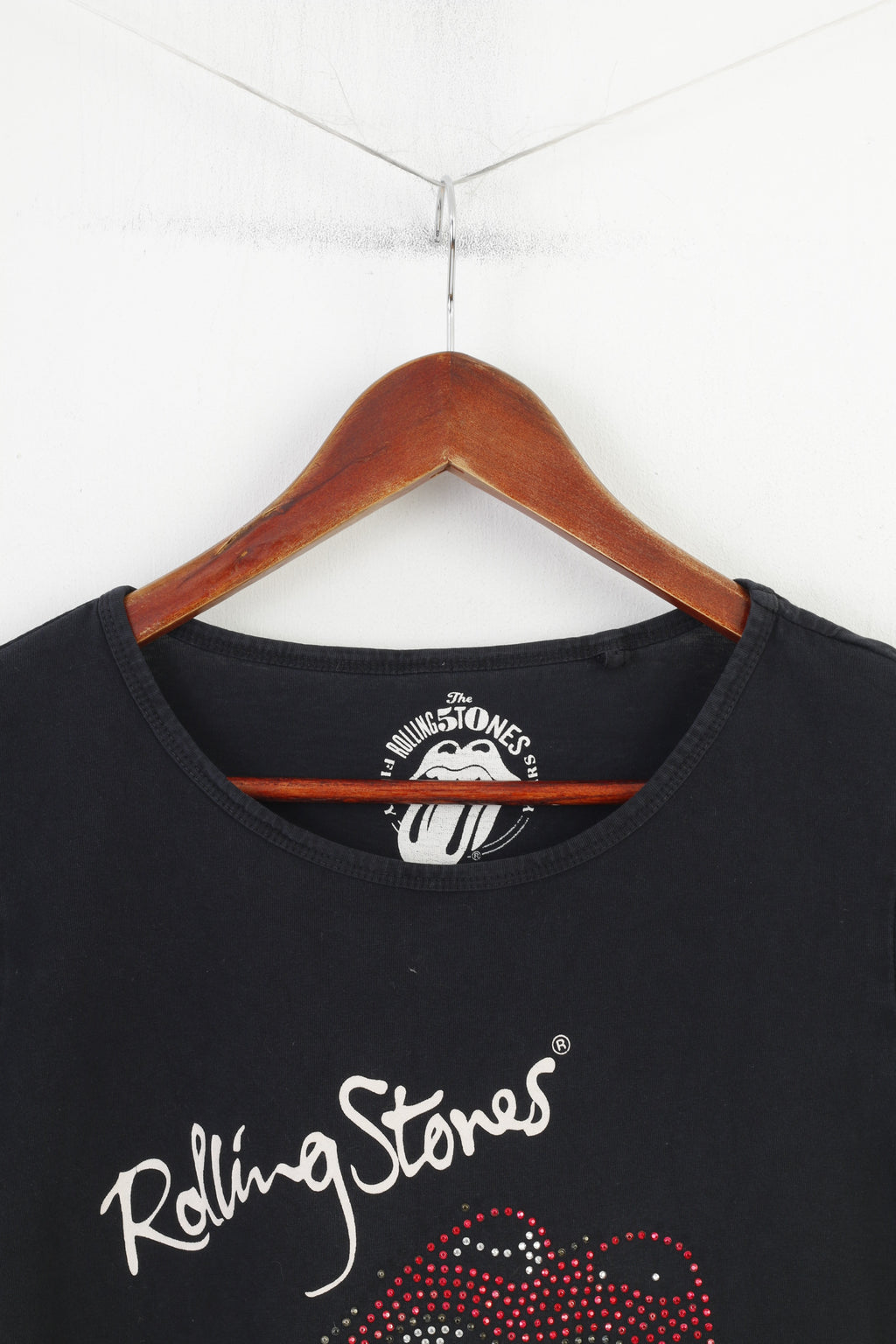 The Rolling Stones Women 170 S Shirt Black Mouth Graphic Cotton Fit Vintage Fif'ty Years Top