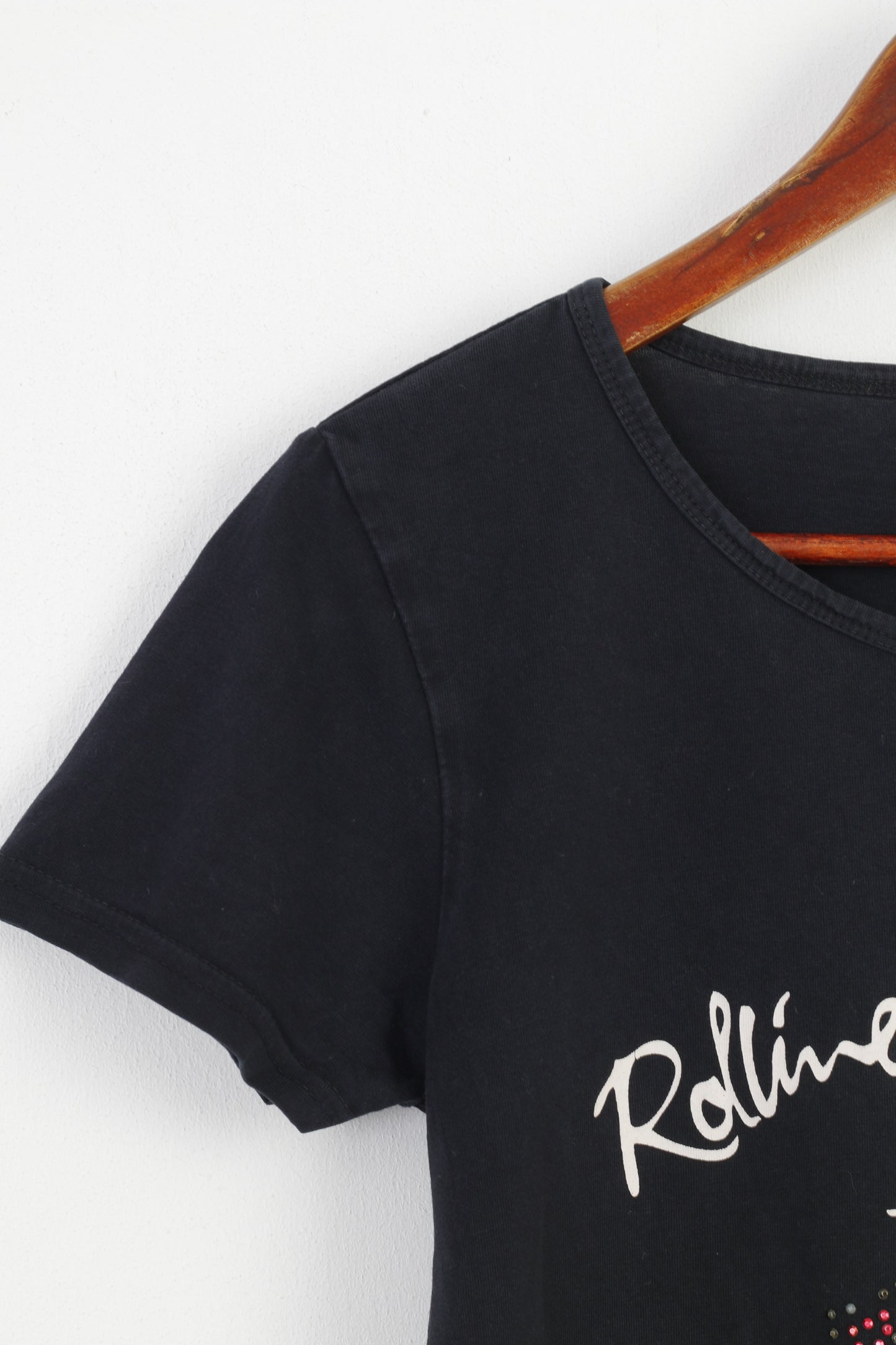 The Rolling Stones femmes 170 S chemise noir bouche graphique coton coupe Vintage cinquante ans haut