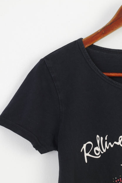 The Rolling Stones femmes 170 S chemise noir bouche graphique coton coupe Vintage cinquante ans haut