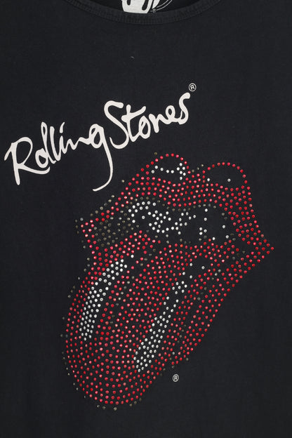 The Rolling Stones Women 170 S Shirt Black Mouth Graphic Cotton Fit Vintage Fif'ty Years Top