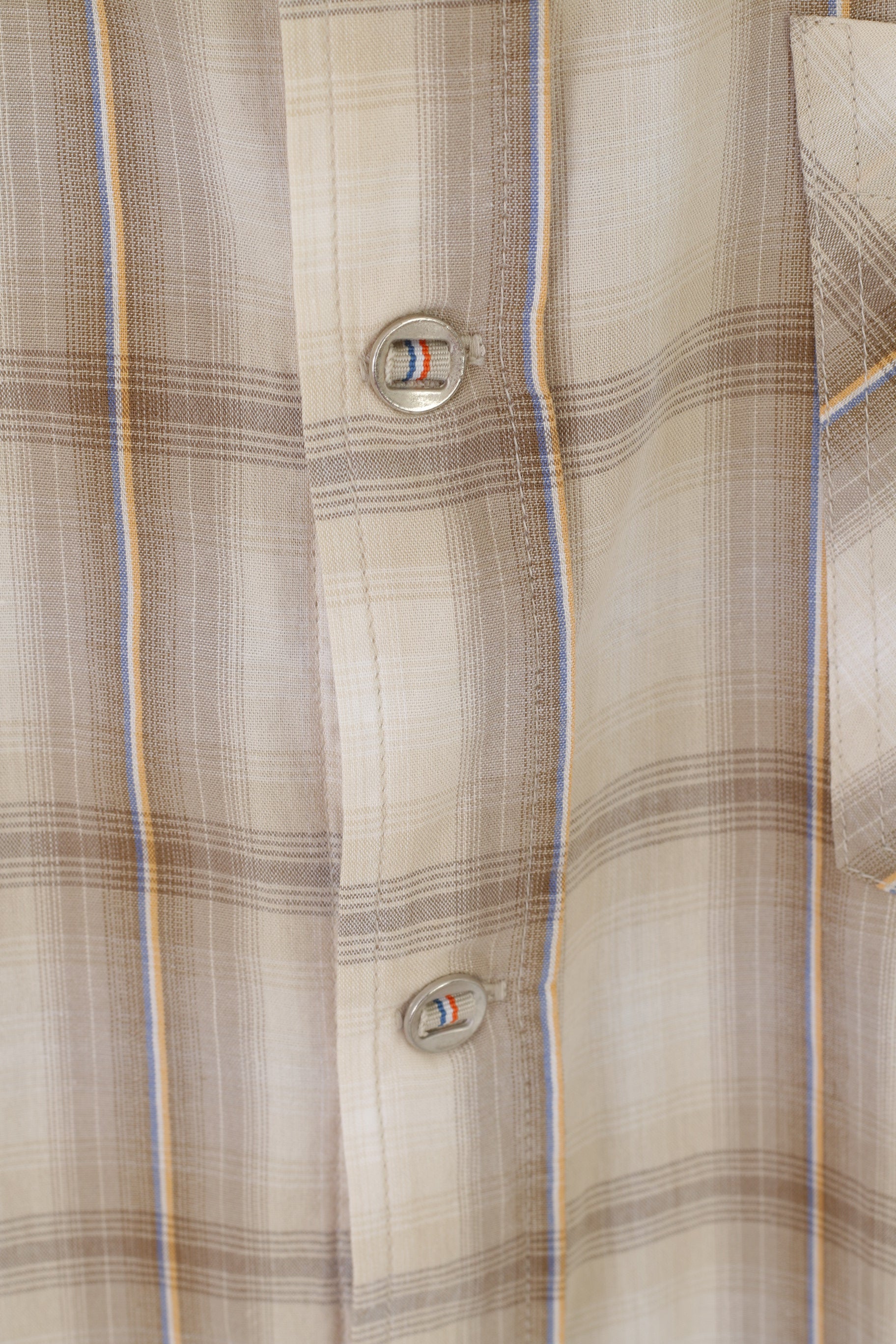 Killtec Men L Casual Shirt Beige Check Technical Outdoor Short Sleeve Vintage Top