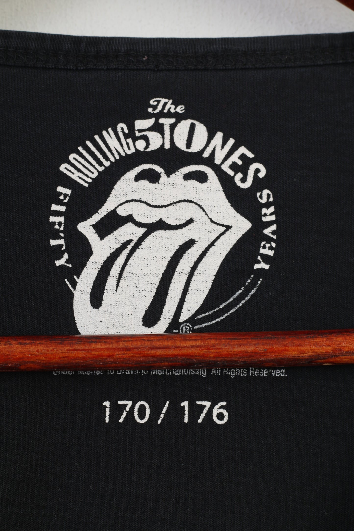 Maglietta da donna 170 S dei Rolling Stones Grafica con bocca nera in cotone vestibilità vintage Top degli anni '50