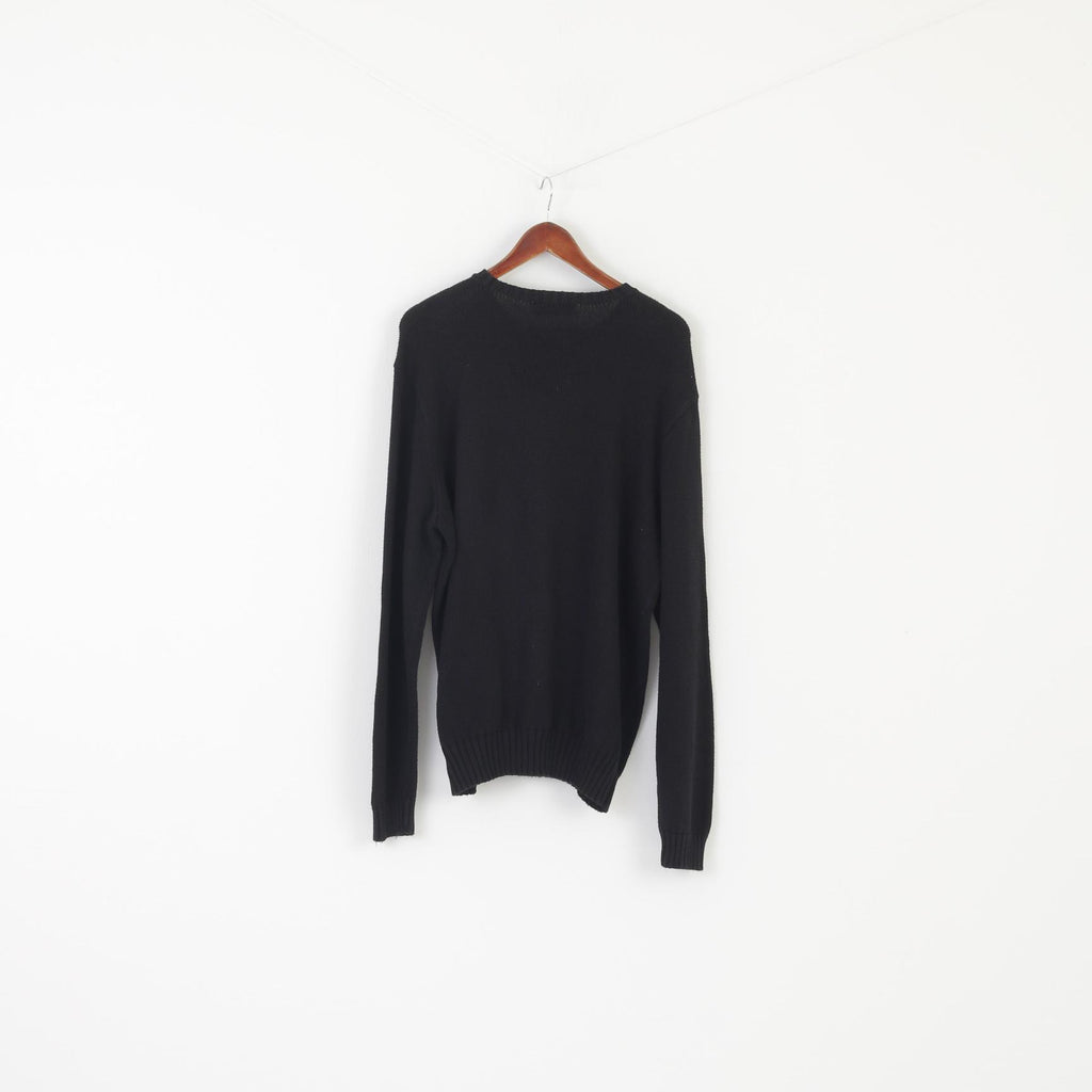 Polo By Ralph Lauren Men XL Jumper Black Cotton Classic Vintage Logo Sweater