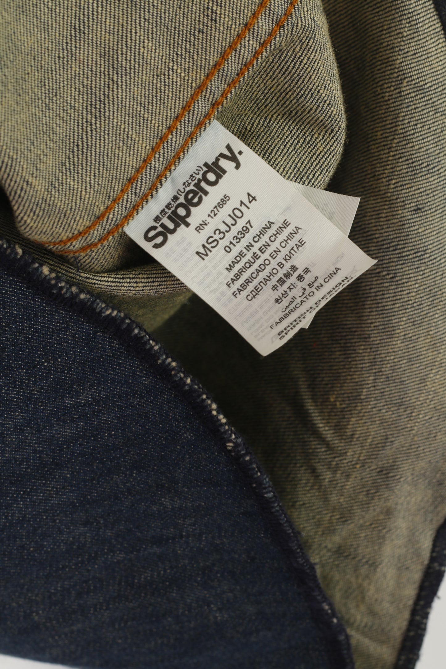 vintage Superdry Hommes M Chemise décontractée Marine Denim Coton Snap Haut à manches longues