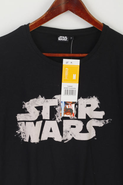 Nouveau Star Wars hommes M chemise noir coton graphique col rond haut classique