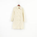 United Colors Of Benetton Women 44 L Coat Beige Cotton Lightweight  Double Breasted Collar Outwear Top