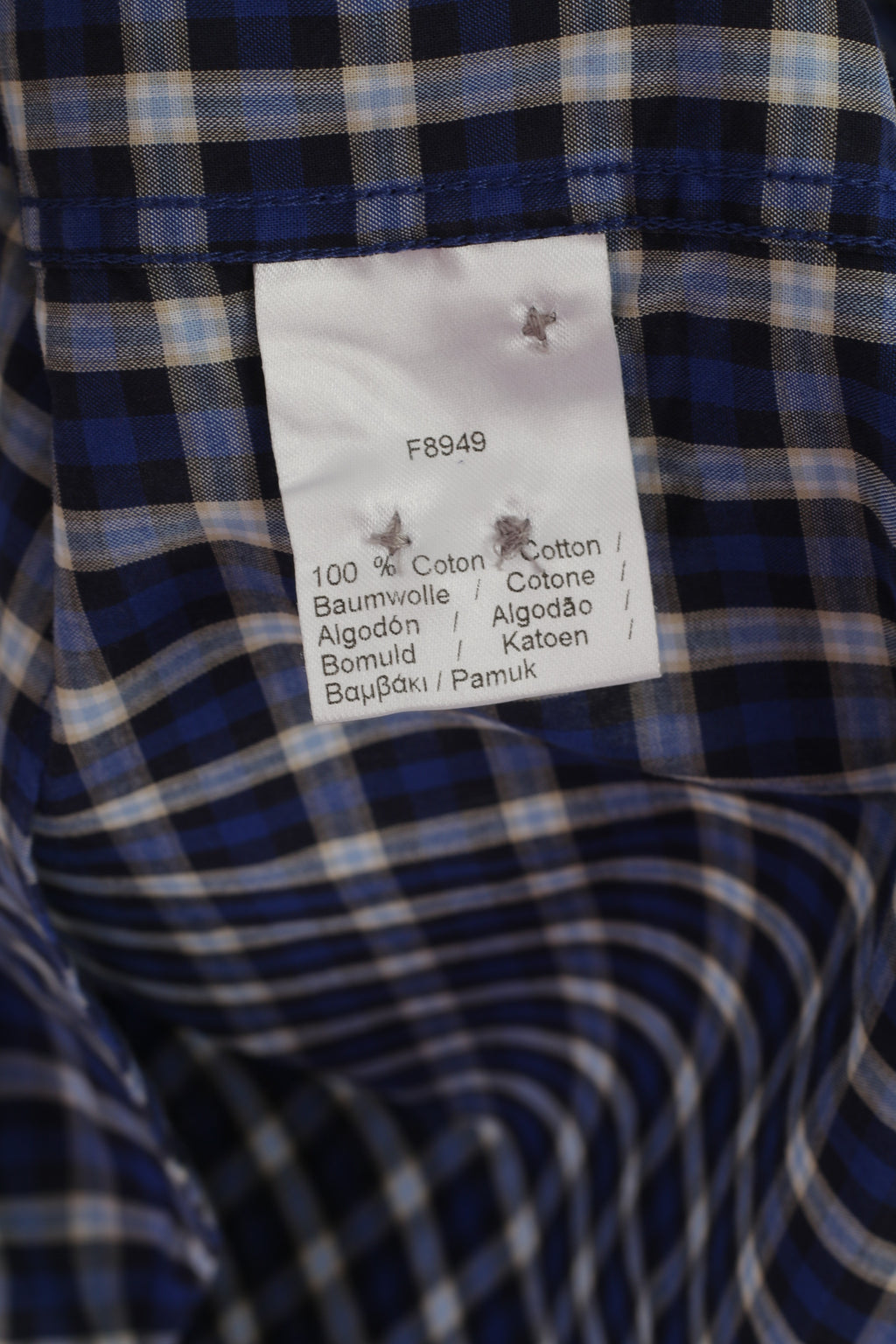 Lacoste Men 39 S/M Casual Shirt Blue Check Cotton Refular Fit Long Sleeve Top
