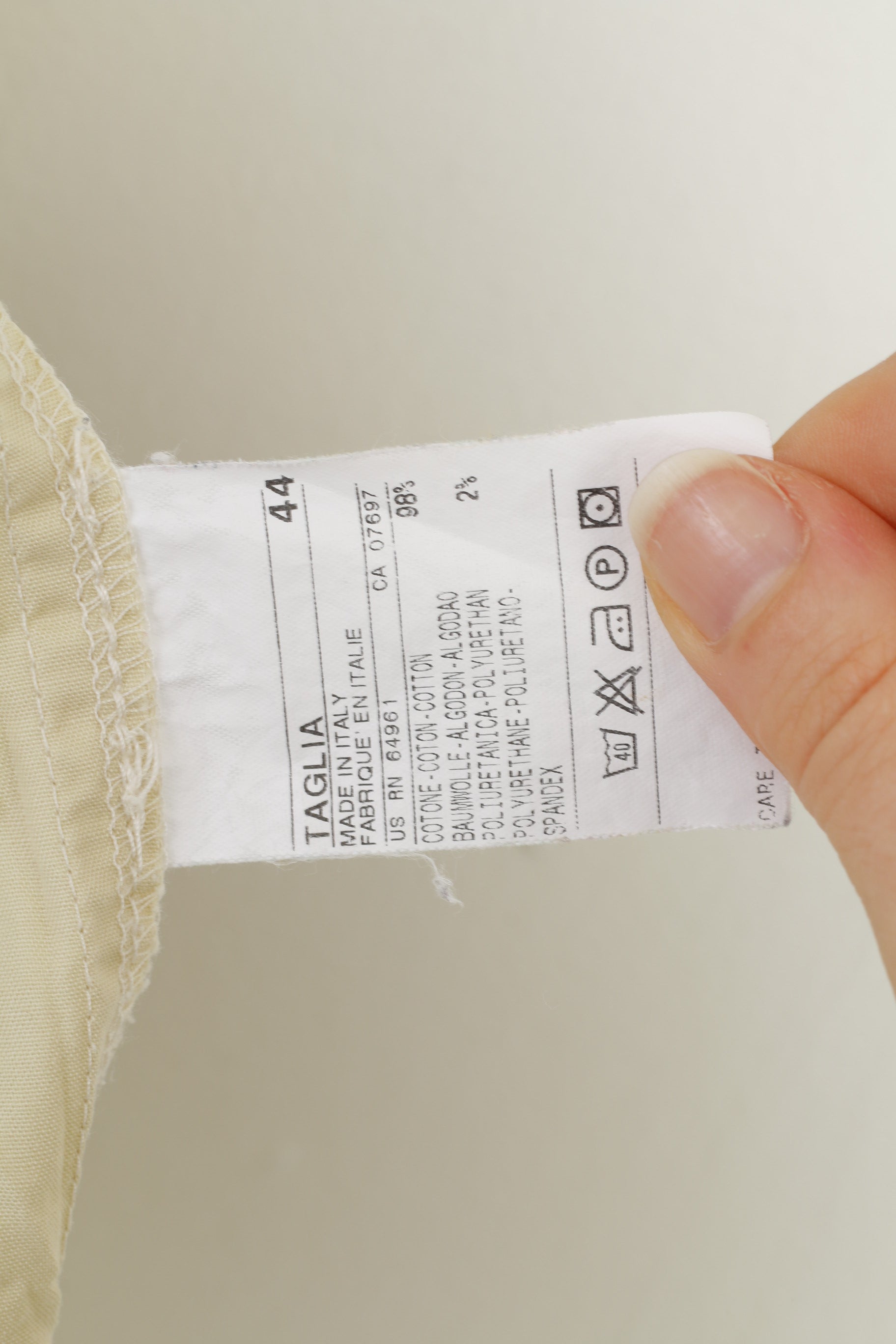 United Colors Of Benetton Women 44 L Coat Beige Cotton Lightweight  Double Breasted Collar Outwear Top