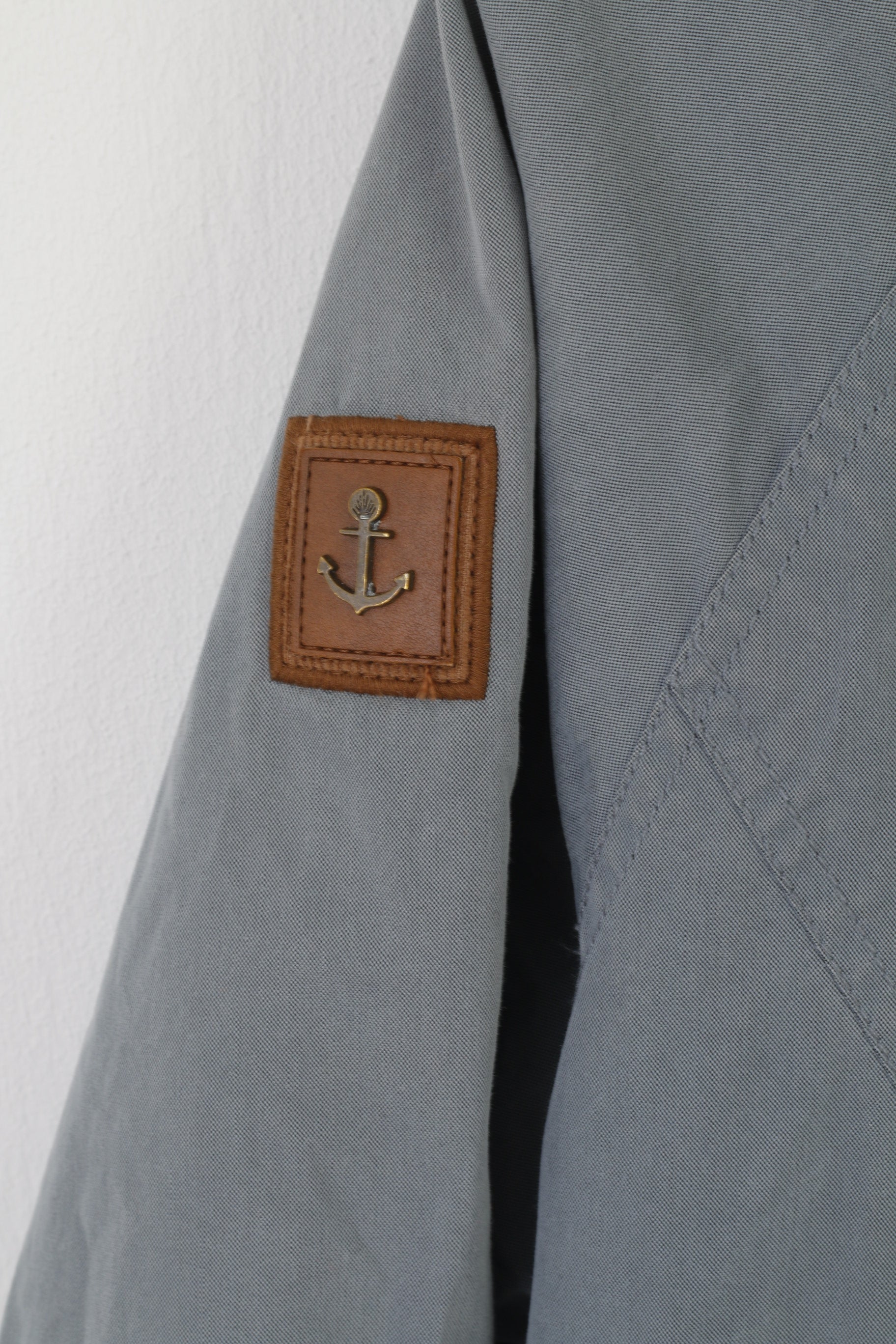 Naketano Women XL Jacket Blue Fadede Cotton Marine Windbreaker Zip Up Top