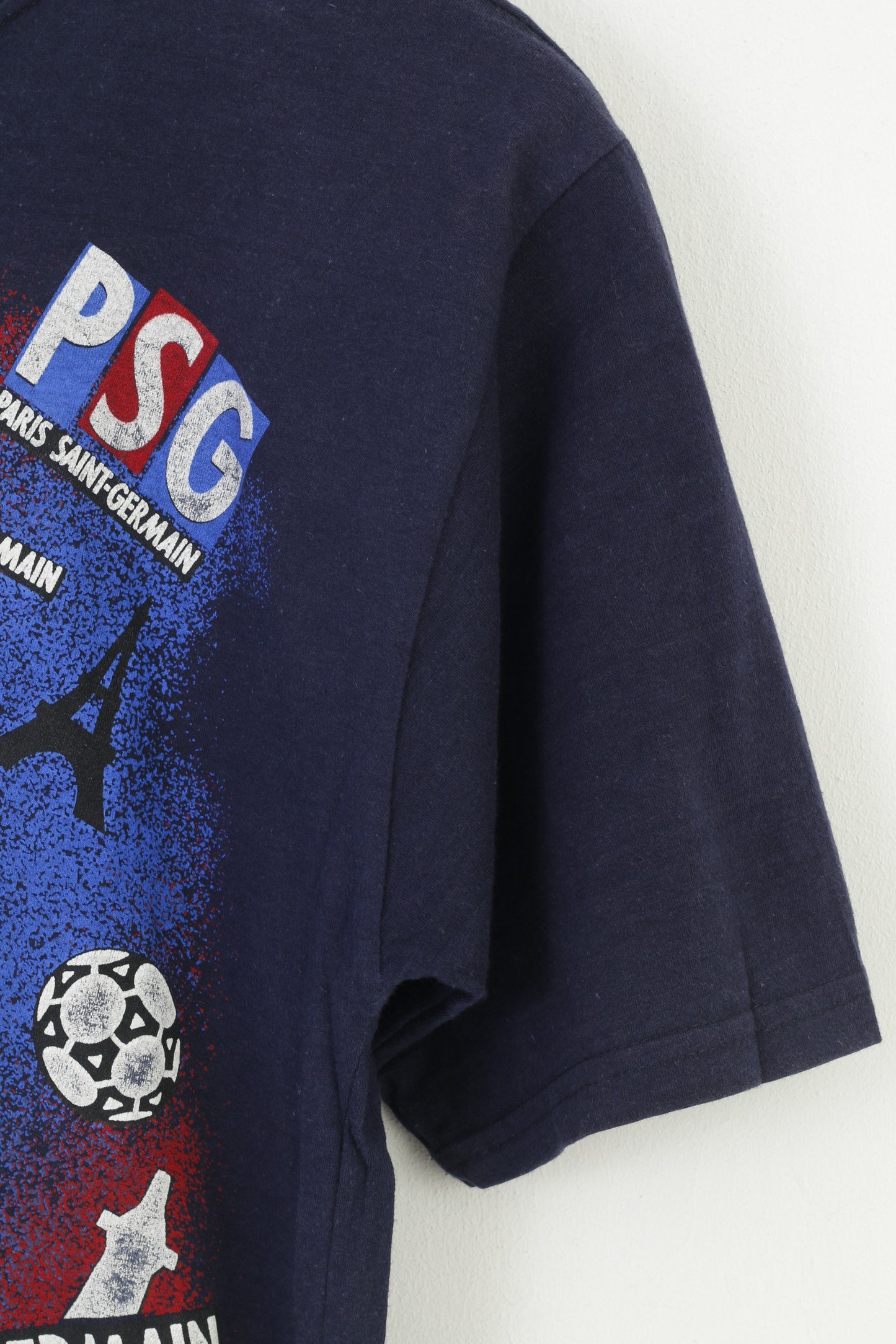 Paris Saint-Germain Homme S T-Shirt Graphique Col Rond Coton Marine PSG Haut De Football