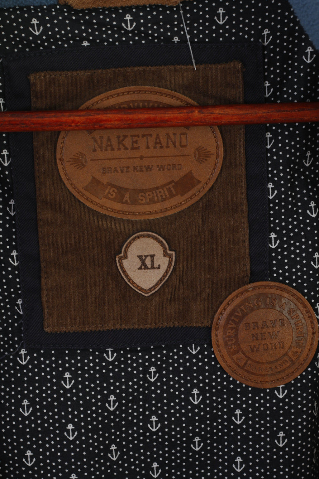 Naketano Women XL Jacket Blue Fadede Cotton Marine Windbreaker Zip Up Top