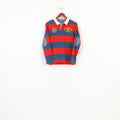 Kids By Lindex Boys 158 Polo Shirt Long Sleeve Striped Cotton Navy Red Vancouver University  Top