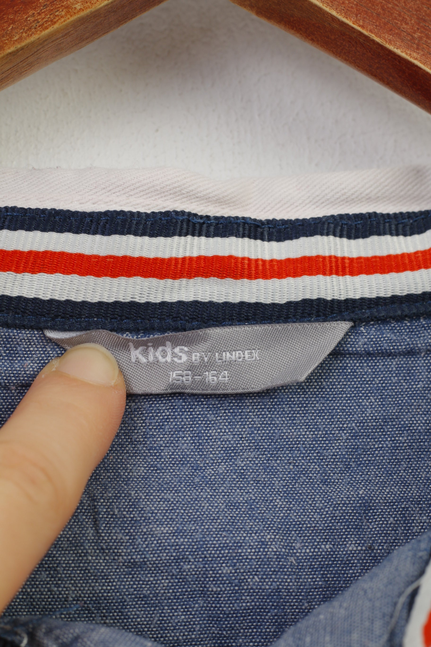 Kids By Lindex Polo 158 à manches longues en coton rayé pour garçon Bleu marine Rouge Vancouver University Top