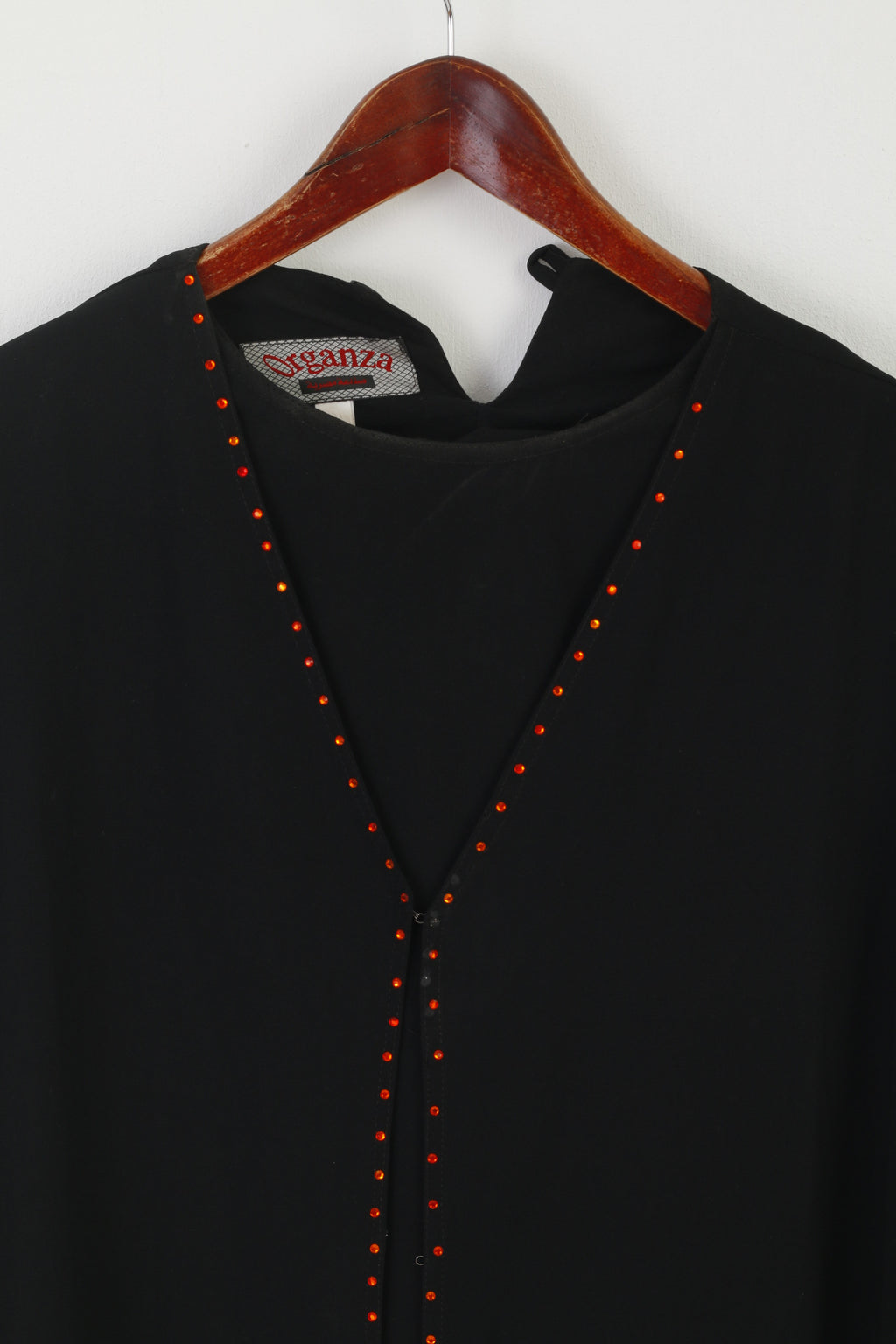 Abito lungo da donna in organza L, nero, turco, Dubai, vintage, dettagliate