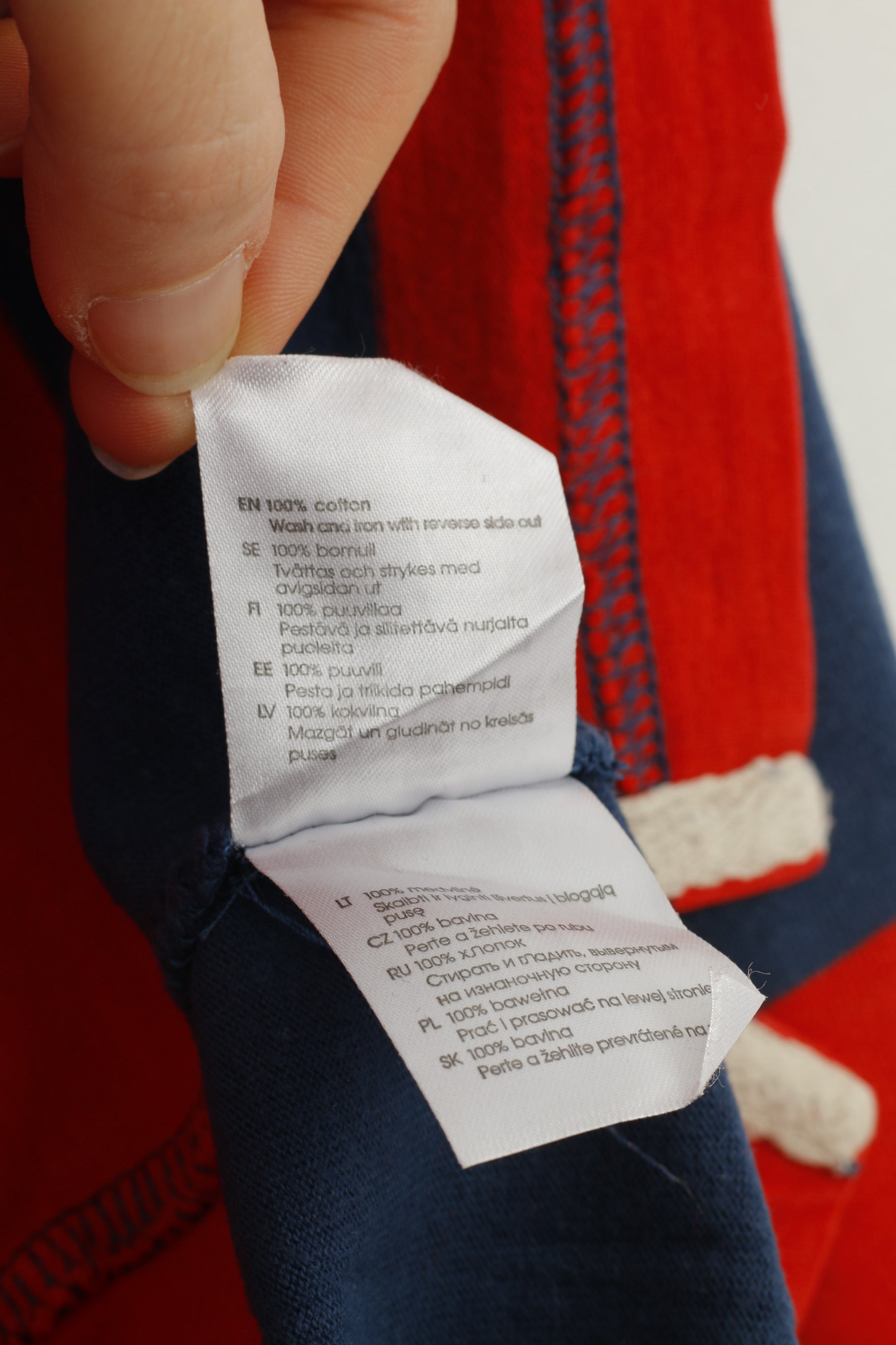 Kids By Lindex Polo 158 à manches longues en coton rayé pour garçon Bleu marine Rouge Vancouver University Top