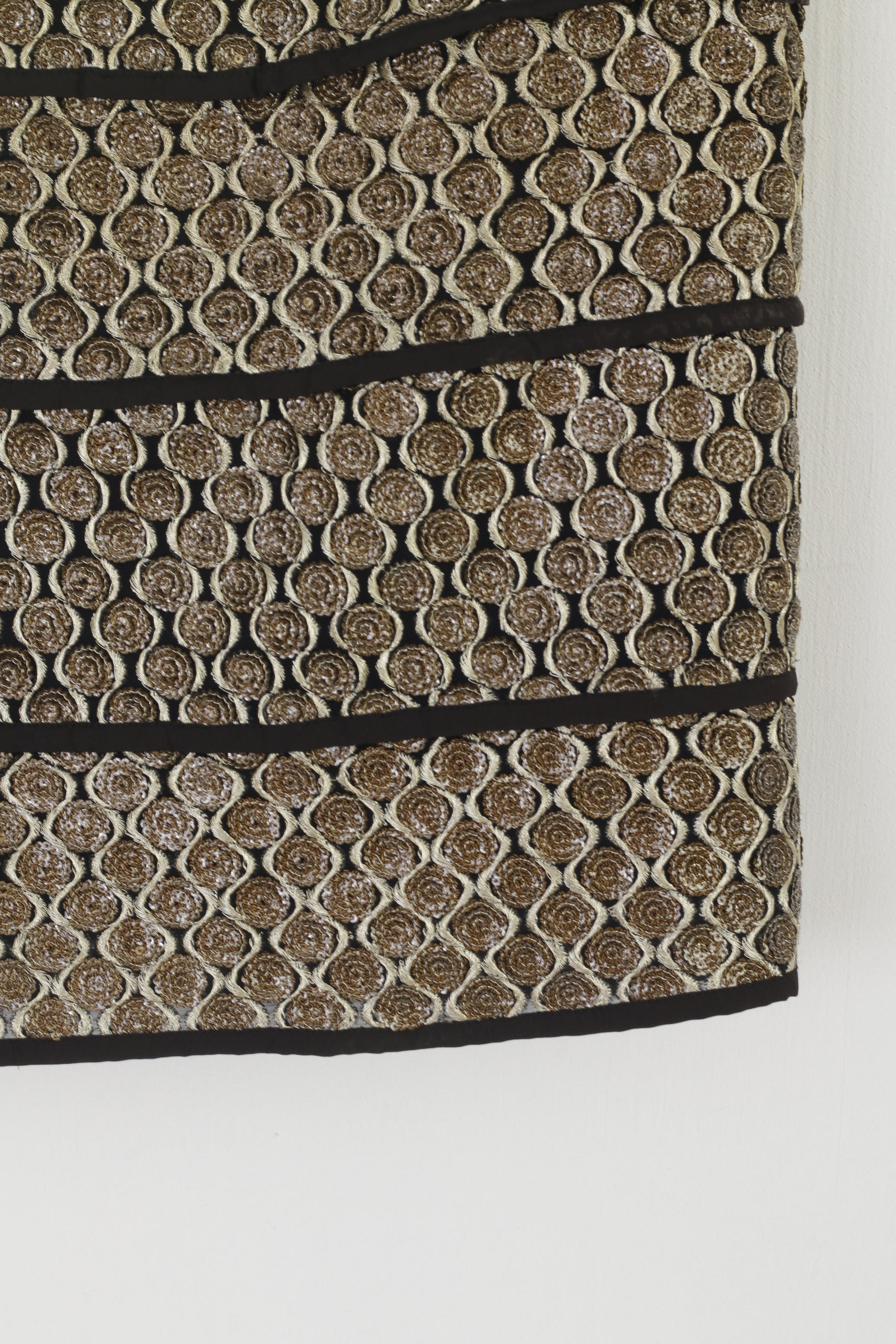 Hoss Intropia Femmes 42 M Mini Jupe Noir Or Paillettes Brillant Disco