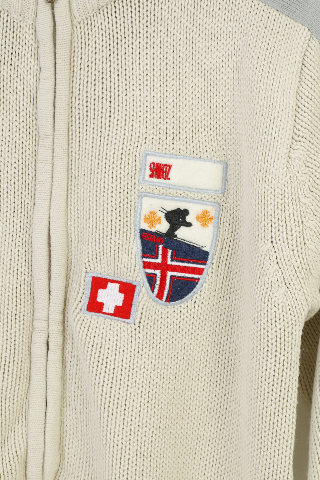 Hewlett Boys S 16 Age Jumper Full Zipper Beige Cotton Sweater Col d’hiver vintage Top 