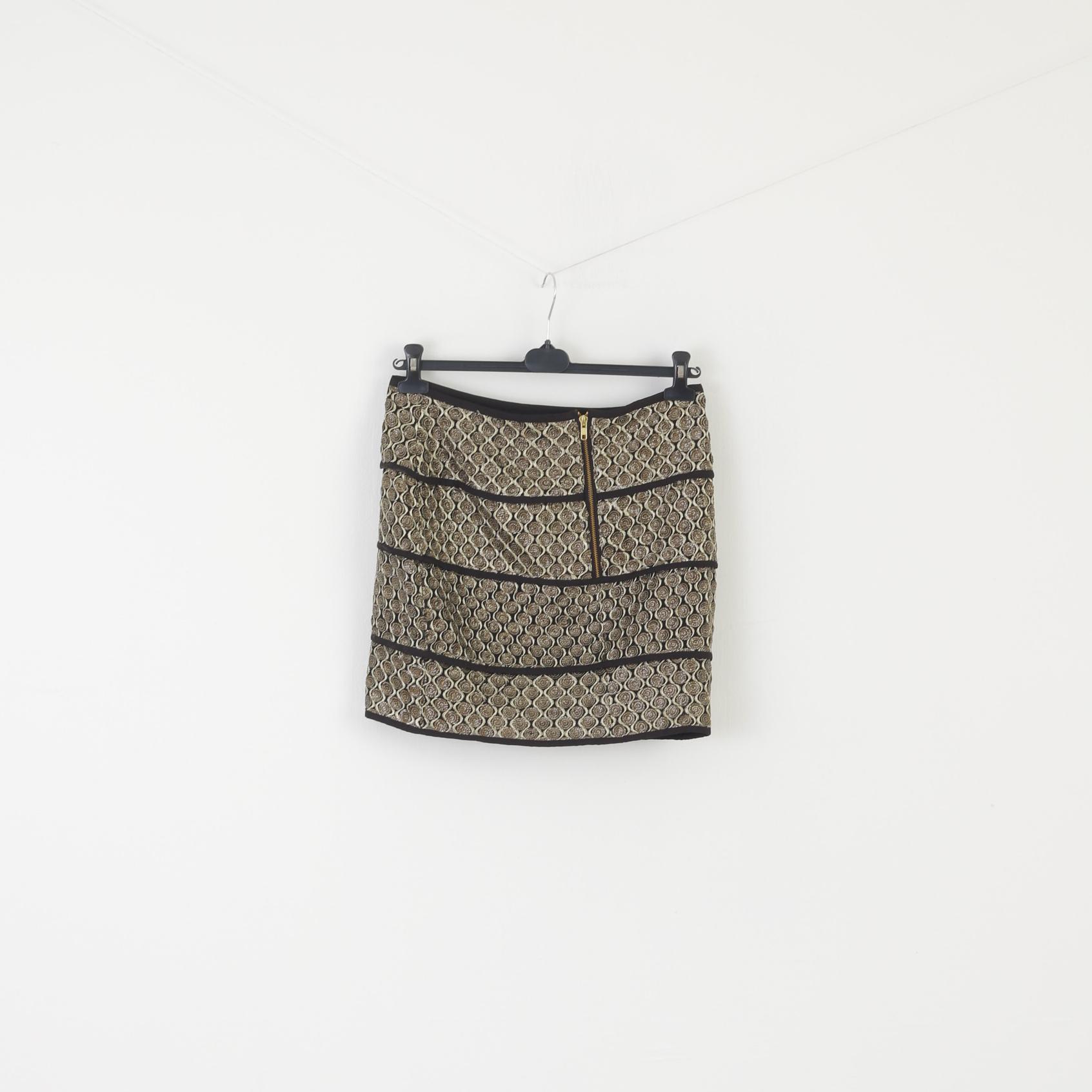 Hoss Intropia Women 42 M Minigonna Nero Oro Paillettes Lucide Disco