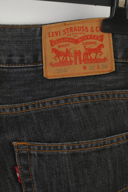 Levi's 506 Mwn 32 Jeans Pantalon Marine Gris Vintage Riveté Vintage Denim Pantalon
