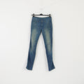Levi's Women 30 Jeans Trousers Blue Cotton Vintage Long Straight Low Waist Pants