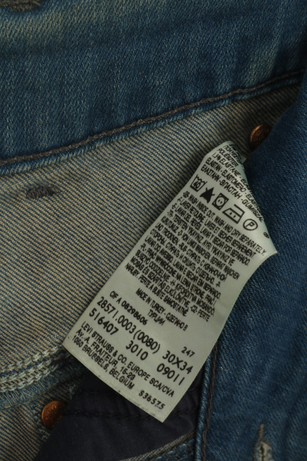 Pantaloni jeans Levi's da donna 30 Pantaloni vintage lunghi dritti a vita bassa in cotone blu