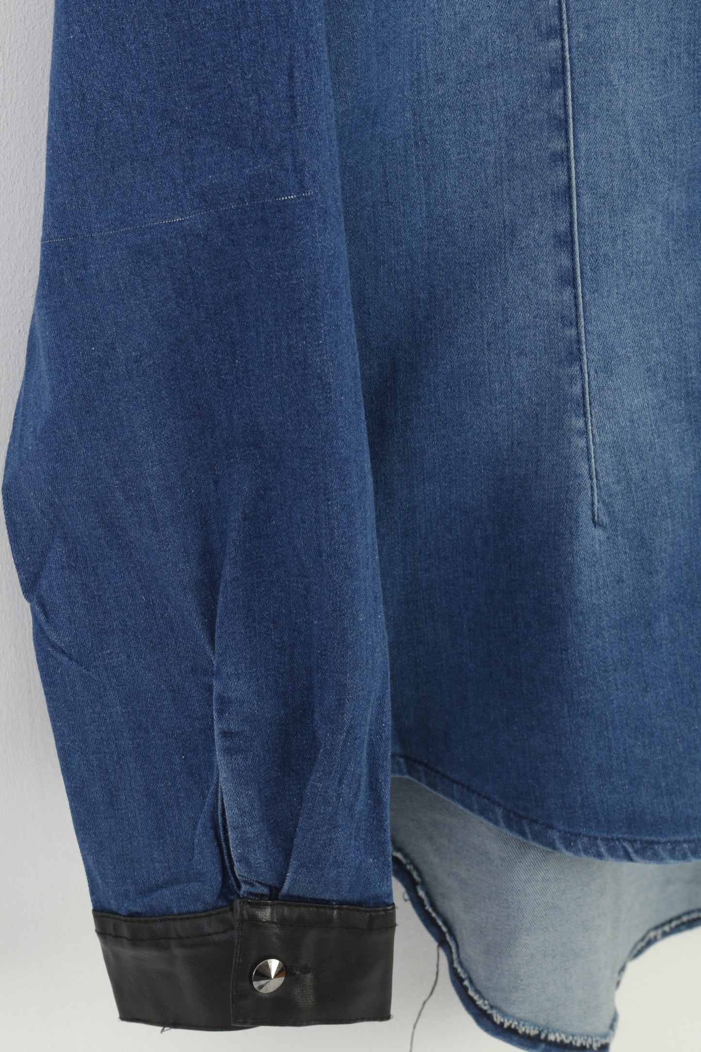 Gdg Actuel Women 4 S Casual Shirt Blue Cotton Glam Lycra Blend Vintage Long Sleeve Top
