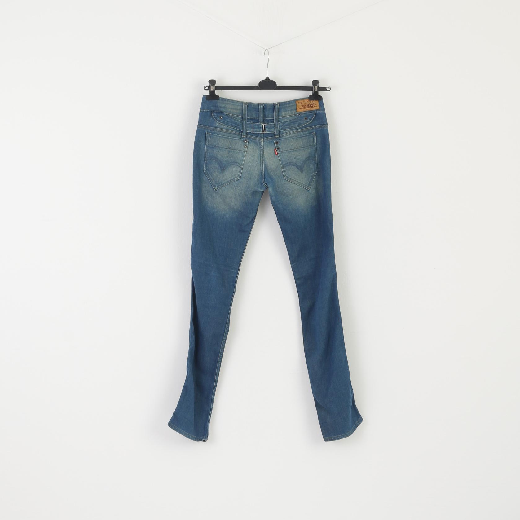Pantaloni jeans Levi's da donna 30 Pantaloni vintage lunghi dritti a vita bassa in cotone blu