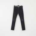 Calvin Klein Jeans Women 29 Trousers Black Cotton Long Skinny Stretch Pants