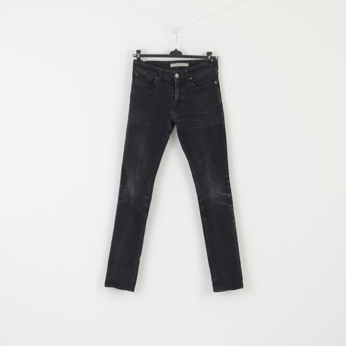 Calvin Klein Jeans Women 29 Trousers Black Cotton Long Skinny Stretch Pants