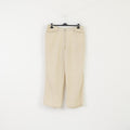 Brax Women 40 XXL Trousers Beige Natural Linen Wide Leg Summer Pants