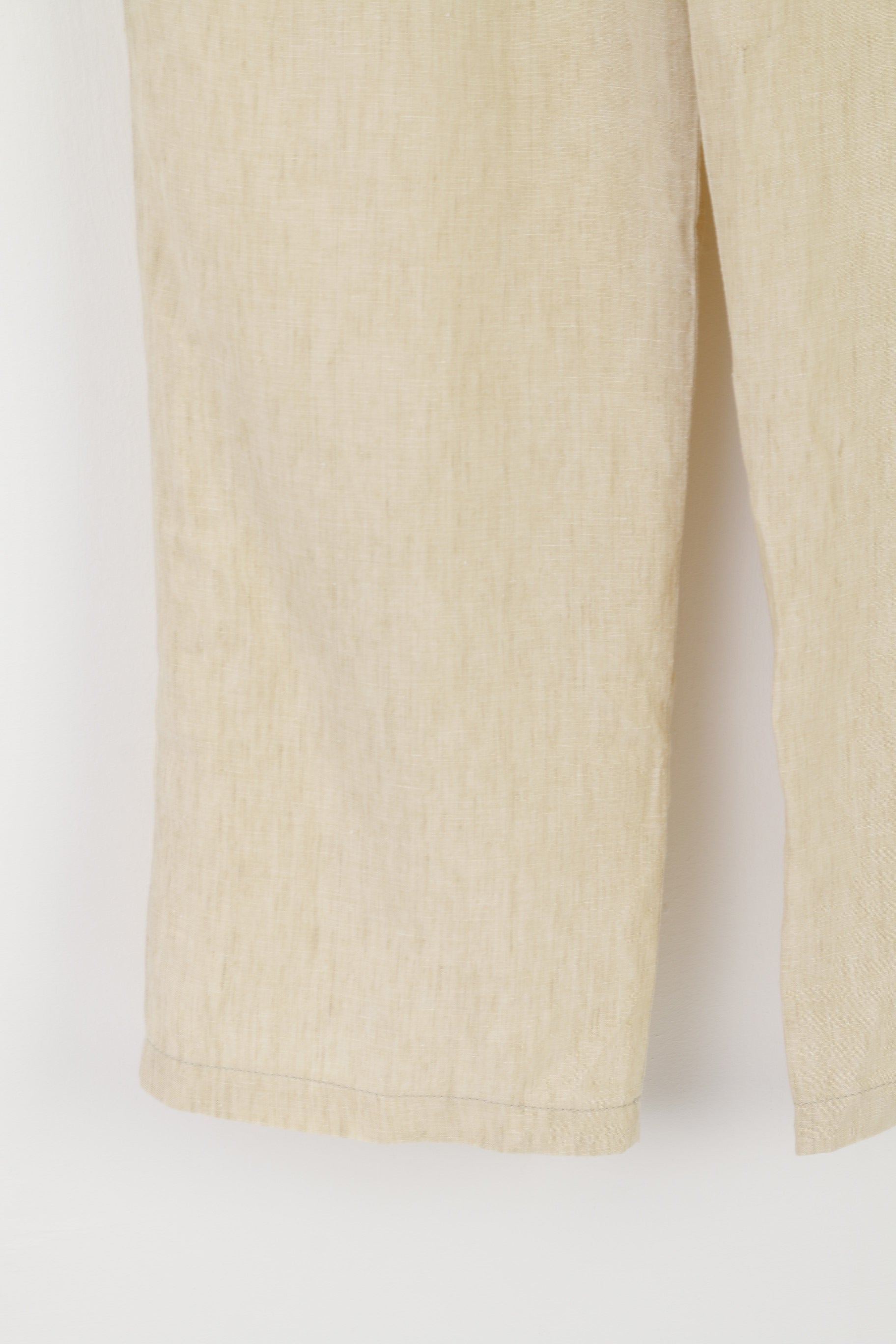 Brax Women 40 XXL Trousers Beige Natural Linen Wide Leg Summer Pants