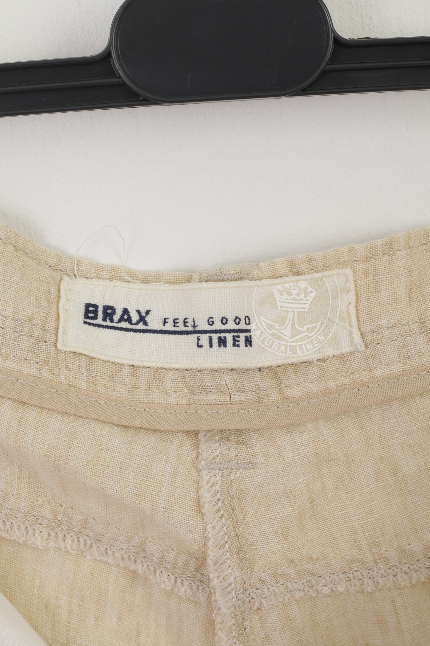 Brax Pantalon d'été à jambes larges en lin naturel beige pour femme 40 XXL