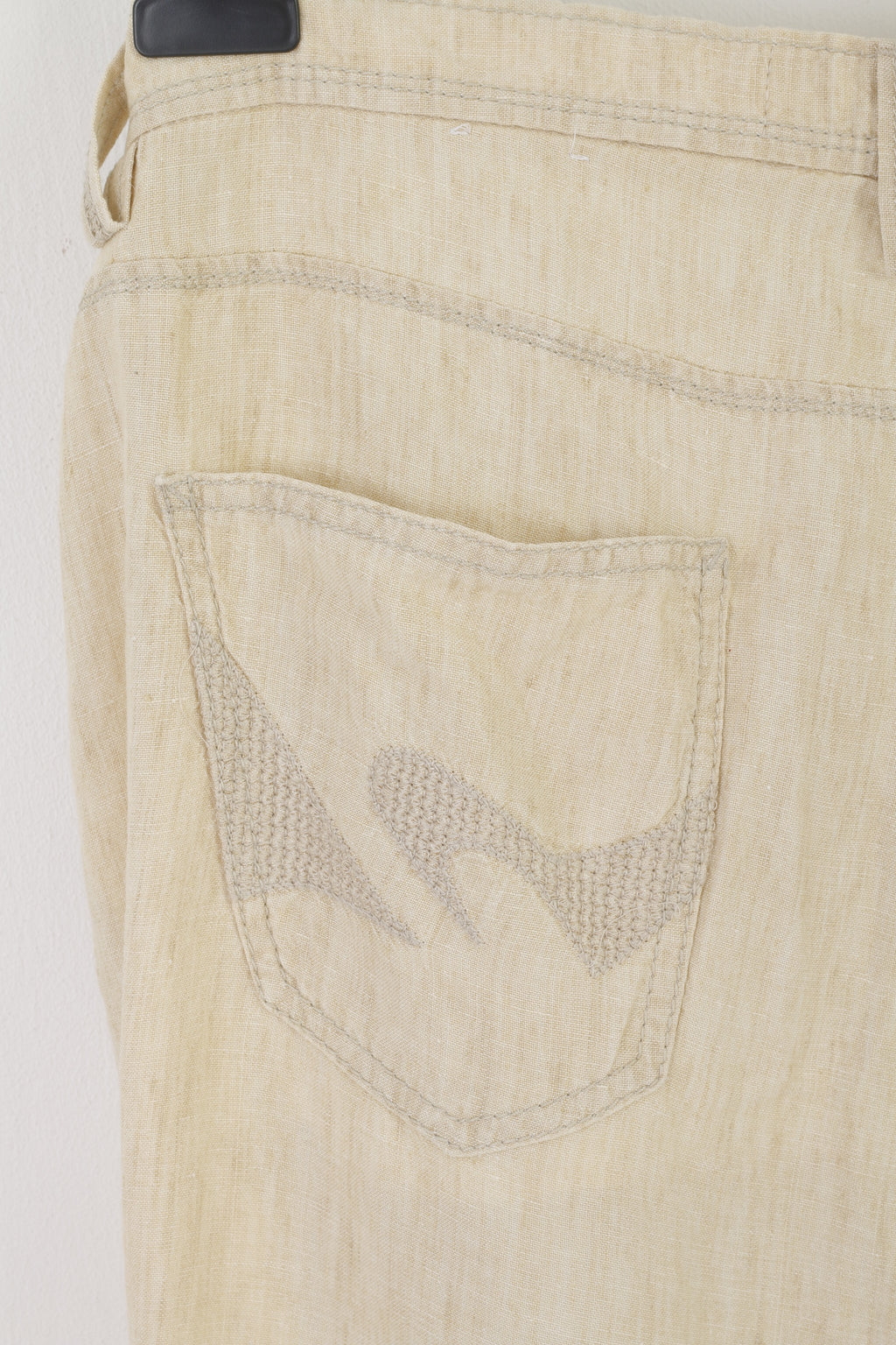 Brax Pantalon d'été à jambes larges en lin naturel beige pour femme 40 XXL