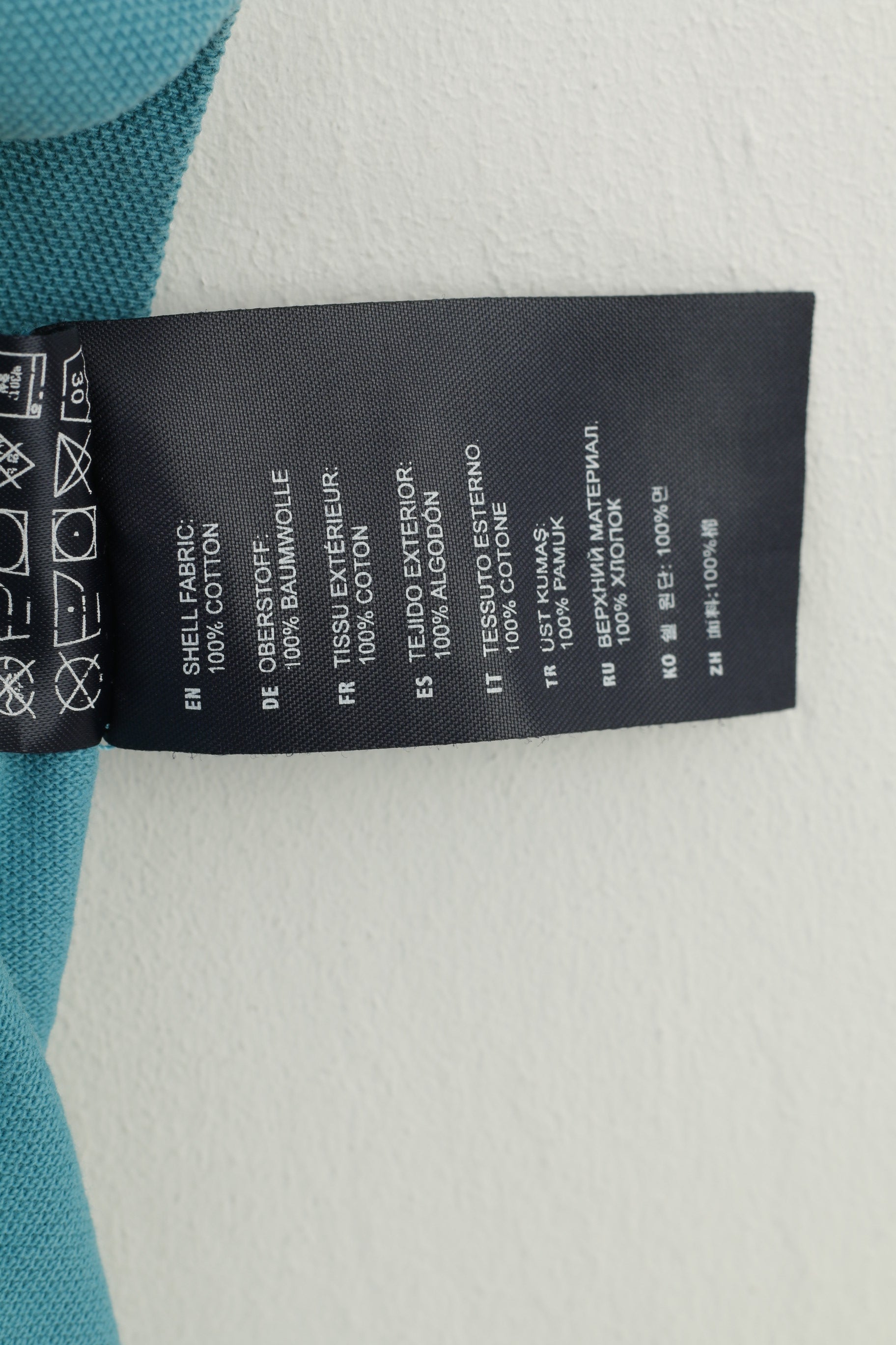 New Zealand Auckland Men M Polo Shirt Heritage Fit Buttons Detailed Cotton Turquoise Vintage Top